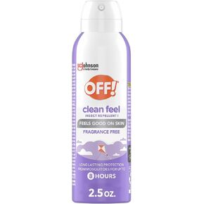 OFF! Clean Feel Travel Size Insect Repellent Aerosol, Fragrance-Free Bug Spray for Lasting Protection from Mosquitoes, 2.5 oz