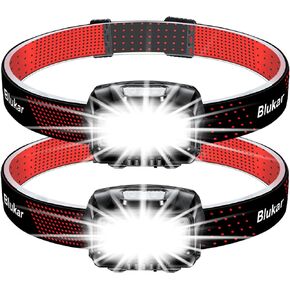 Headlamp Flashlight, 2-Pack 2000L Super Bright LED Rechargeable Headlight - Spotlight&Floodlight Combination,Sensor Control, 8 Modes,IPX5 Waterproof, 20+Hrs Runtime for Camping, Running, Hiking