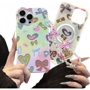 Magnetic for iPhone 14 Case [متوافق مع Magsafe] رسم كاريكاتوري لطيف أرنب وربط ربطة عنق القوس （A3）