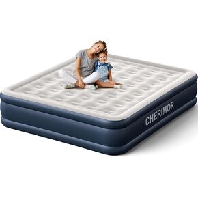 Queen Air Mattress with Built in Pump, 18 Raised Thick Upgraded 40 Chamber Air Bed with 800lbs Max, Fast Inflatable Blow up Mattress with for Guest & Home, Colchon Inflable, Inflatable Bed