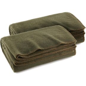 Ever Ready First Aid Olive Drab Green Warm Fire Retardant Blanket, 66" x 90"