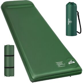 Memory Sleeping Pad, 3.1" Ultra-Thick Sleeping Mats for Camping, Easy Inflate&Deflate,9.5 R-Value Insulated Camping Mattress Pad with Pillow, for Car Travel Tent