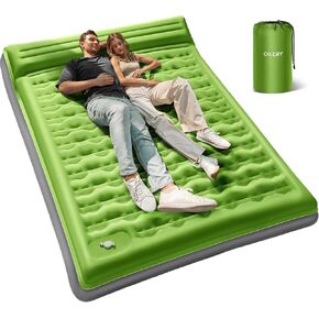 Sleeping Pad for Camping, 6" Extra-Thick Reinforced Camping Sleeping Pad with Pillows & Built-in Foot Pump, Ultralight Self Inflating Air Mattress Mat for Tent Hiking Essentials Gear