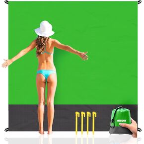 Beach Blanket Sandproof Waterproof, Beach Essentials Extra Large Beach Mat, 79" X 55" Oversized Durable Outdoor Picnic Mat Storage Bag for 1-4 Adults, Beach Accessories for Travel, Camping, Hiking