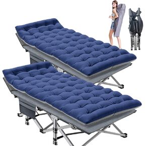 Aboron كبير الحجم XXL القابل للطي COT COT W/حصيرة للبالغين ، 78 "L x 32" W × 18 "H سرير في الهواء الطلق الثقيل مع حقيبة حمل ، 1200 D طبقة Oxford Camp Catt