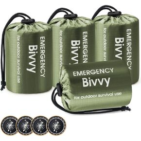 Esky Emergency Sleeping Bag, Portable Emergency Blanket Thermal Bivy Sack, Waterproof Lightweight Survival Gear with Compass for Camping Hiking Outdoor Adventure