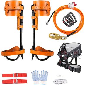 Tree Climbing Spikes, Tree Climbing Gear with Non-Slip Pedal, Adjustable Tree Climbing Tool Set