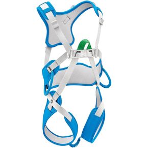 PETZL OUISTITI Kids' Harness - Comfortable, Full-Body Rock Climbing Harness for Children Less Than 30kg/66 lbs - Blue - One Size