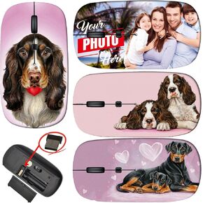 maizi Wireless Mouse Slim for Computer Chromebook Notebook, Wireless Mice Slim MKADAU Doberman Pinschers 2.4G USB Receiver Portable American-Made Product
