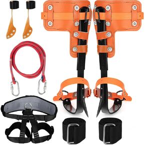 Tree Climbing Spikes Set Tree Climbing Gear 1 Pair Alloy Steel Climbing Spurs 350lbs Load Capacity Arborist Equipment for Climbers, Fruit Picking and Lumberjack