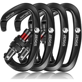 25KN Locking Climbing Carabiner Clips, UlAA Certified Rockclimbing Carabiner,Heavy Duty Carabiners Equipment,Large SizeCarabiner for Climbing, Rappelling,Hunting and Rescue