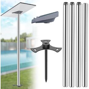 Starlink Pole Mount Gen 3, 6.6ft Ground Starlink Mounting Kit Features Gen 3 Pipe Adapter,5 Section Pipe(1.5''Diameter) with No Dig Ground Anchor for Starlink Gen3 V3 Dish