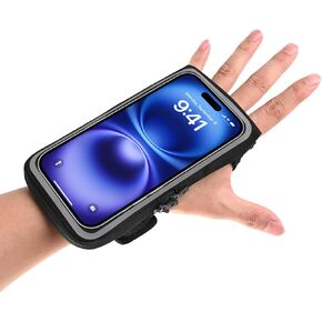 Phone Holder for Running, Wrist and Forearm Running Phone Holder for iPhone 16 15 14 13 12 11 Plus Pro Max, Galaxy S20-S24 Pixel, Armband for Up to 6.8'' Phones with Thick Phone Cases - Black