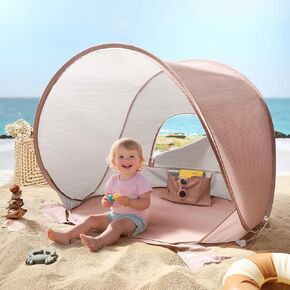 Tiny Land Baby Beach Tent – Pop Up Baby Tent with UV Protection, Portable Baby Beach Essentials, 35"x28"x32" Sun Shelter for Infants, Baby Outdoor Use (Green)