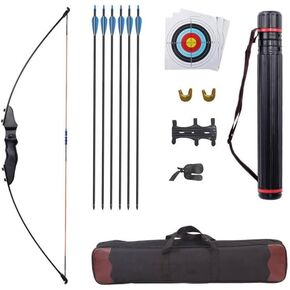 Archery Bow and Arrow for Adults Beginner Teenagers Youth Takedown Recurve Bow 20 Lbs 30Lbs 40Lbs Left and Right Handed Archery Set with Arrow Quiver for Outdoor Target Hunting Training Practice
