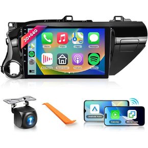 podofo 8 Core+2G+64G Car Radio for Toyota Hilux 2015-2020, Wireless Apple Carplay Android Auto Car Stereo, 10.1" IPS Touchscreen with WiFi, GPS, Bluetooth,FM/RDS, 32EQ DSP, Rear Camera in Saudi Arabia