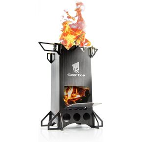 GEERTOP Portable Camping Stove Wood Stainless Steel for Outdoor Backpacking Hiking Survival Emergency Cooking