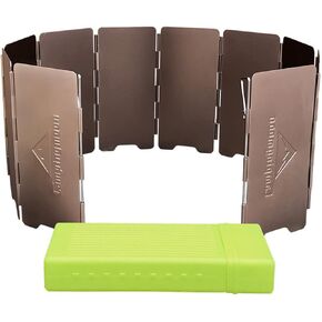 Campingmoon 8 Plates Foldable Camping Windscreen Folding Camp Stove Windshield with Storage Box