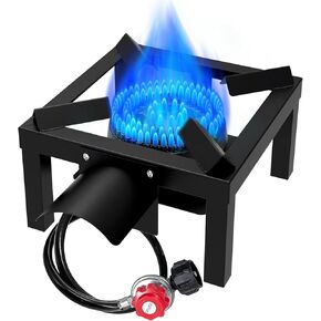 BESTFIRE Propane Burner,100,000 BTUs High Pressure Single Propane Stove with 4.1ft 0-20Psi Adjustable Hose with Regulator,Gas Stove for Outdoor Cooking, Turkey Fry, Seafood Boil
