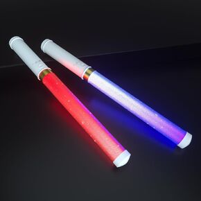 LED Light Sticks 2Pack ، ألعاب إضاءة قابلة لإعادة الاستخدام ، 15 ألوانًا توهجًا لمستلزمات الحفلات والمهرجانات والهتاف وأعياد الميلاد (مع بطارية AAA)
