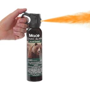 حارس العلامة التجارية Mace Alaska Bear Bear Self Defense Spray ، 9.17 أوقية ، نطاق 20 قدمًا ، Max Strength 20 ٪ OC Wildlife Safe Formula ، ضروري للهواء الطلق ، المشي لمسافات طويلة ، التخييم ، والصيد
