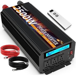 3000W Power Inverter 12V DC to AC 110V/120V (Peak) 6000W Converter 3 sockets car Inverter with Remote Control and LED Display 3.4A USB Port