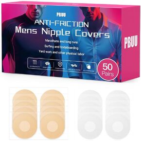 Nipple Covers for Men,100Pcs(50Pairs) Mens Nipple Covers,Anti-Chafing Running Nipple Covers Men for Sports and Daily Wear