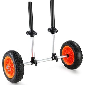 CART VEVOR KAYAK ، سعة تحميل 280 رطلاً مع إطارات صلبة 10 بوصة ، عربة عربة زورق قابلة للفصل الثقيلة مع حماية قابلة للتعديل والحماية من الرغوة العلوية ، للزوارق مع ثقوب تصريف من 2.54 ملم وما فوق