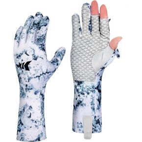 KastKing La Sal Pro Full Finger Fishing Gloves, UPF 50+ Sun Protection Gloves with Convertible Design, Ultralight Microfiber, Ultra-Soft Comfort, FrostWeave Cooling, Enhanced Grip, Four Sizes Options