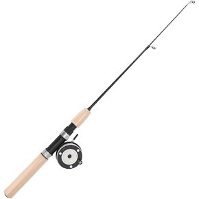 Gernie Ice Fishing Rod Reel Combo, 30 in Fiberglass Rod with Metal Reel, EVA Handle, Ultra-Light, Perfect for Walleye, Perch, Panfish