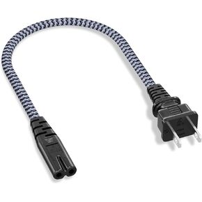 سلك الطاقة ، سمك المرمى 6.6 قدم/2M AC كابل الطاقة 7A 125V TV Cord 18AWG 2 PRONG POWER CABLE بديل لـ SONY PS4 ، PS5 Game Console ، SPEALER ، MONITION ، HDTV ، 4K TV ، الطابعة ، مزود الطاقة المحمول