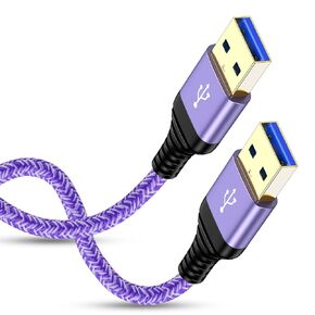 USB to USB Cable 6 ft, USB 3.0 A Cable USB A to USB A Cord Long Male to Male Extension Cord Adapter Type A for Hard Drive Enclosures, Data Transfer, DVD Player, Laptop Cooler, Computer,USB Hub,Monitor