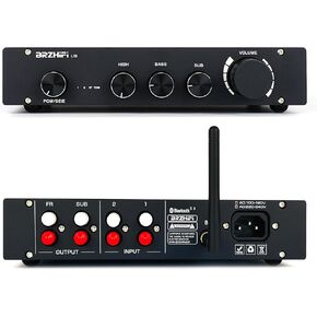 L1B Pure Class A 2.1 Channel HiFi Audio Power Preamplifier High Middle and Bass Independent Control Bluetooth 5.0 Decoding Receiver,for Home/Subwoofers/Active Speakers(Black) in Saudi Arabia