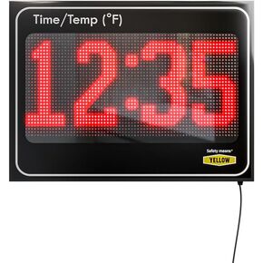 Yellow Safety®, Combo: Days Without Incident Counter, Date & Time Electric Sign,11"x15"