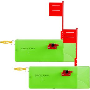 2 Pack Planer Boards for Fishing Trolling 8 x 3 Inches Off Shore Crappie Planer Boards Kits with Flag Fishing Accessory for Inshore Offshore Trolling Dragging