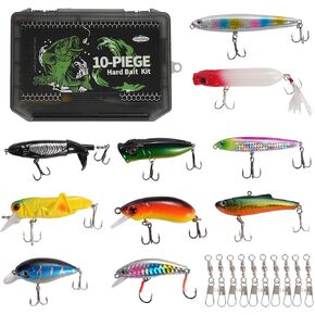 Fishing Lures - 2025 New Tackle Box with Tackle Included, Fishing Kit with VIBs, Frogs, Minnows, Soft Baits, Hooks & Weights Accessories, Freshwater Lure Kit for Bass Walleye Trout