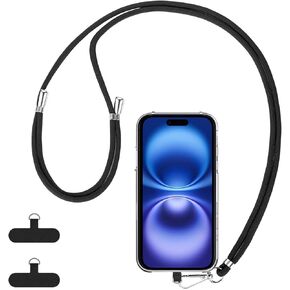 Cell Phone Lanyard Universal for iPhone Phone Full Case, Crossbody Cellphone Lanyards, Around Neck Necklace Sling, Cross Body Shoulder Strap, Anti-Theft, Hands Free (3 in 1)
