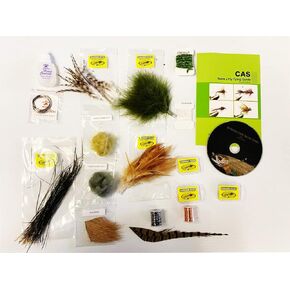 Delux Fly-Tying Material KIT for Tying 6 Basic Flies with DVD and Instruction Booklet Beginner Fly Tying KIT Fly Tying Classes Fly Tying Gift