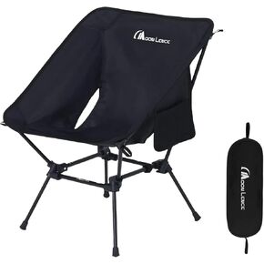 MOON LENCE Portable Folding Camping Chairs, Backpacking Chair, Ultralight Compact, 350 lbs Capacity, for Outdoor Camp, Travel, Beach, Picnic, Festival, Hiking, Black