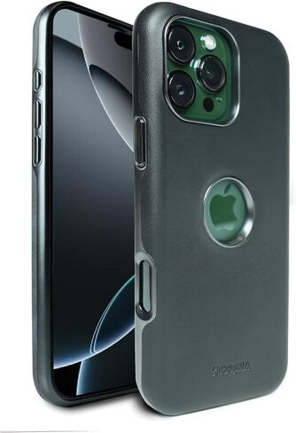 بالنسبة إلى iPhone 16 Pro Max Case مع Magsafe - Premium Leather Back و Metallic Frame ، شحن لاسلكي مغناطيسي قوي ، حالة واقي شاق 16 Promax ، Brown ، in Kuwait
