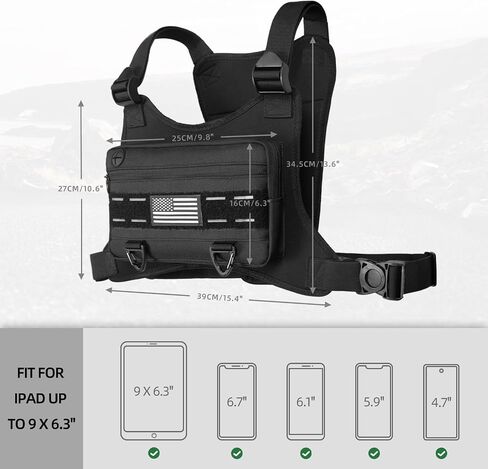 Sports Running Chest Bag for Men Woman, CCW Outdoor Chest Pack EDC Tactical Vest with Built in Phone Fixed Strap Pistol Holster, Breathable Vest Pouch for Workouts Hiking Walking Dog Black in Saudi Arabia