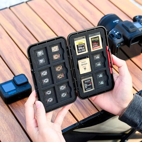 Pop Up Style Memory Card Case,60 Slots Memory Card Holder Wallet for 20 SD SDHC SDXC & 40 Micro SD SDXC SDHC TF MSD Cards,Portable Slim Micro SD Card Case Storage Organizer with EVA Foam Interior in Kuwait