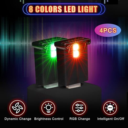 Frienda 4 قطع مصباح LED USB Mini ، RGB LED LED إضاءة داخلية DC 5V Smart USB LED ضوء الغلاف الجوي ، لوحة مفاتيح محمول مصباح ديكور للمكتب المنزلي ، سطوع قابل للتعديل ، 8 ألوان in Saudi Arabia