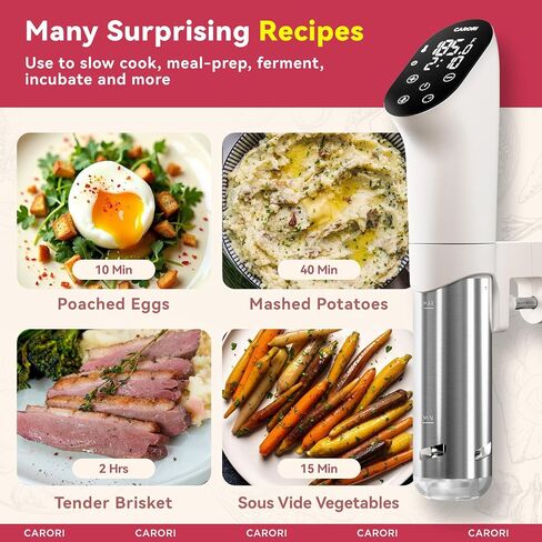 Sous Vide Machine 1100W, Sous Vide Precision Cooker, Ultra Quiet Immersion Circulator with Recipes, Accurate Temperature and Time Control with Adjustable Clamp, Brushless Motor, Black in Saudi Arabia