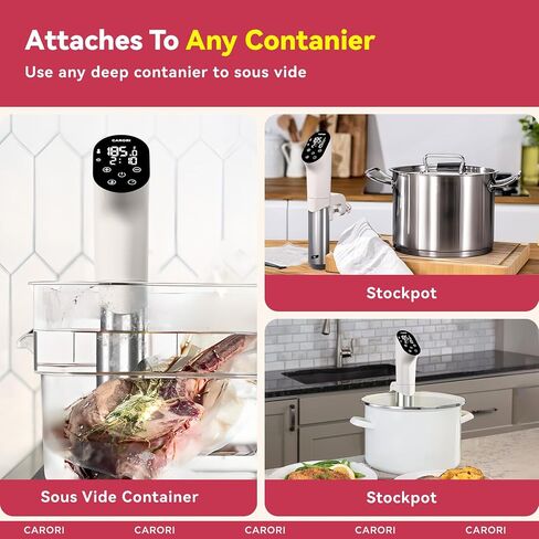 Sous Vide Machine 1100W, Sous Vide Precision Cooker, Ultra Quiet Immersion Circulator with Recipes, Accurate Temperature and Time Control with Adjustable Clamp, Brushless Motor, Black in Saudi Arabia