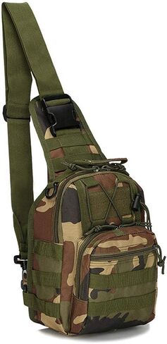 Tactical Shoulder Sling Bag Small Outdoor Chest Pack for Men Traveling, Trekking, Camping, Rover Sling Daypack Black in Saudi Arabia