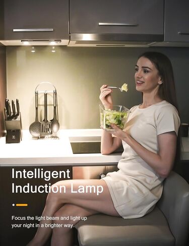Under Cabinet Lights, Wireless Motion Sensor Light Indoor, Black 10in LED warm Lighting Rechargeable Battery Operated,4 Modes Night Light, Stick-On Magnetic Closet Lights for Kitchen, Hallway(2 Pack) in Saudi Arabia