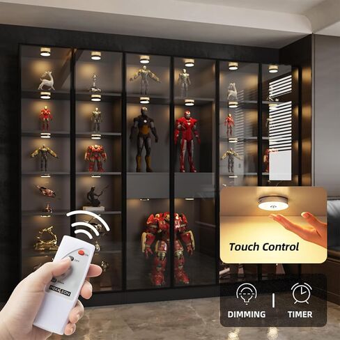 Puck Lights with Remote Control, Magnetic Under Cabinet Lighting, 1200mAh Rechargeable Stick On Lights for Under Cabinet, Hallway, Stairway, Closet (Cool White, 6pcs) in Saudi Arabia