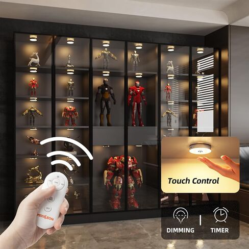 Puck Lights with Remote Control, Magnetic Under Cabinet Lighting, 1200mAh Rechargeable Stick On Lights for Under Cabinet, Hallway, Stairway, Closet (Cool White, 6pcs) in Saudi Arabia