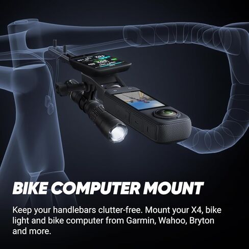 Insta360 X4 - كاميرا أكشن مقاومة للماء 8K 360، فيديو بزاوية واسعة 4K، عصا سيلفي غير مرئية، واقيات عدسة قابلة للإزالة، عمر بطارية 135 دقيقة، تحرير الذكاء الاصطناعي، التثبيت، للرياضة، السفر، في الهواء الطلق in Kuwait